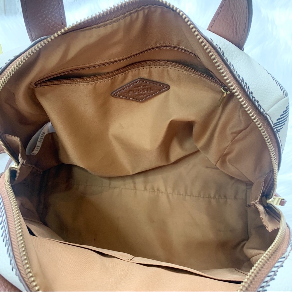 Fossil Fiona Striped Crossbody Satchel Purse Bag - Picture 12 of 16
